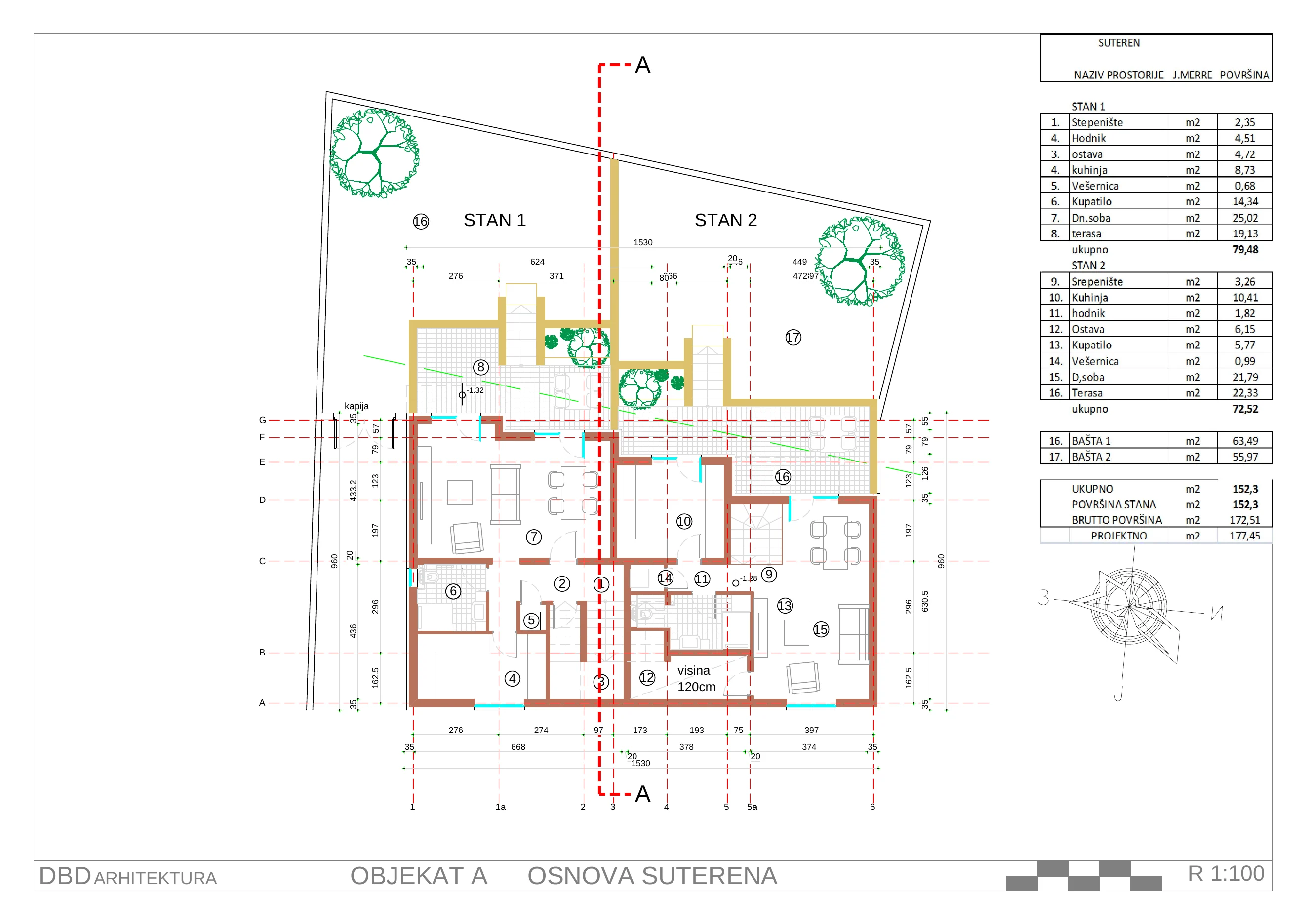 Projektna osnova stana T1
